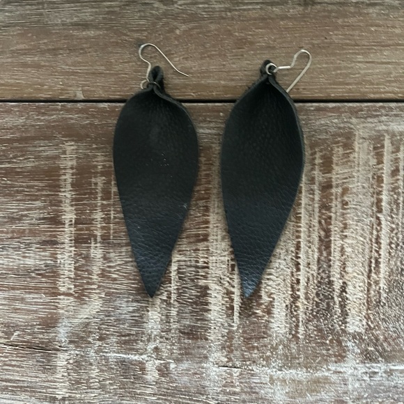 Leather boho earrings from Etsy - Picture 1 of 2